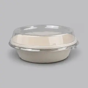 Couverts de pique-nique à emporter Boîte à repas léger Pack de salade petit bol Bol rond jetable biodégradable en pulpe de bagasse