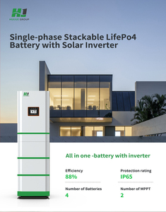 แบตเตอรี่เก็บพลังงานแสงอาทิตย์สำหรับบ้านแบบ All-in-One 51.2V 12KW สามารถวางซ้อนกันได้ พร้อมตัวควบคุม MPPT ระดับ IP65 ผลิตจากโพลีคริสตัลไลน์ซิลิคอน - Product Image 1