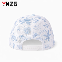 Nueva Gorra de Malla Tropical de 5 Paneles para Verano, con Logotipo Personalizado, Impresión por Sublimación, Gorra Trucker de Espuma, Estilo Playa, Cierre a Presión, Venta al Por Mayor
