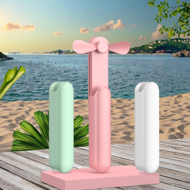 Mini Pocket Personal Foldable Cooling 3 in 1 Portable Handheld Fan With Flashlight Power Bank Travel Beach Gifts for Women Men