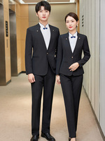 Ropa de trabajo de Recepción de bienvenida de negocios profesional, restaurante chino, gerente de banquete de Hotel, traje de personal de recepción, 4 transpirables