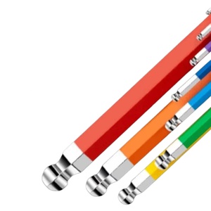 Jeu de clés hexagonales en L colorées, 9 pièces, à pointe plate/bille/Torx, bras long, en acier CR-V, outil manuel de réparation, fourniture d'usine - Product Image 3