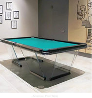 Table de billard moderne populaire en ardoise de Jiujiang, 7, 8 et 9 pieds, avec poches en caoutchouc et rails en bois massif écologique, pour usage domestique