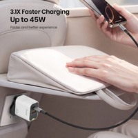 Chargeur rapide USB-C Miccell Wholesale 45W, chargeur de téléphone USB-C, chargeur super rapide GAN, adaptateur secteur prise UK pour smartphones