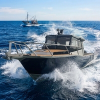 Perahu Aluminium Allsealion Alloy Boat Offshore 7.5m Gospel Fishing Boat, Kapal Pancing Aluminium Mesin Tempel Baru 200-300HP 8 Orang