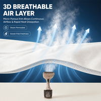 Protège-matelas respirant imperméable en bambou à 5 couches avec couche d'air, drap-housse pour la maison et l'hôtellerie