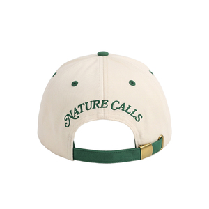 Gorra de Béisbol de Algodón de Dos Tonos, Crema y Verde Bosque, con Bordado <span class=keywords><strong>AE</strong></span> Interlock y Bordado 'NATURE CALLS' en la Parte Posterior - Product Image 3