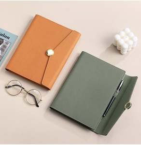 Carnet de notes A5 créatif en cuir véritable avec pages lignées et feuilles mobiles – L'article le plus tendance actuellement - Product Image 4