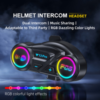Intercom Y13 Pro pour deux motards, portée de 500 m, partage de musique, coexistence, étanche IP56, plastique ABS, double puce 6.0, effets RVB