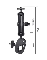 SORRISO Motorrad Fahrrad Lenkerhalterung Aluminium Feste Halterung 360 Grad Drehung Doppelkugelkopf für Actionkamera