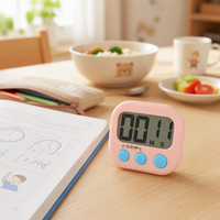 Jam Dinding Digital Visual Magnetik Layar LCD Besar dengan Fungsi Stopwatch, Timer Plastik untuk Memasak