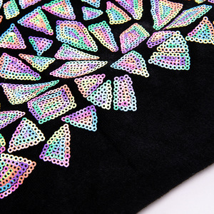 High Quality <strong>Sequin</strong> Polyester <strong>Mesh</strong> Breathable Triangle Multi-colorful Dance Clothing Stage <strong>Sequin</strong> Fabric - Product Image 5