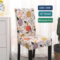 Housses de chaise de mariage tout-en-un en polyester abstrait plissé, de qualité supérieure, classiques, lisses, élégantes, raffinées, lavables et gracieuses