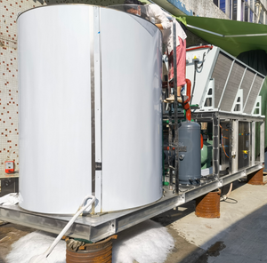 La macchina per il ghiaccio in scaglie di acqua di mare ICEUPS 25ton installa su isola per la lavorazione del pesce - Product Image 4