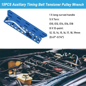 Podofo Stock UE – Nouveau Kit de Clés Tendeuses de Courroie Interchangeables 15 Pièces – Clés Auxiliaires pour Tendeur de Courroie de Distribution – Vente en Gros OEM - Product Image 5