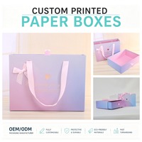Boîte cadeau en carton rigide avec couvercle coulissant personnalisé de luxe, petite boîte à tiroir avec ruban pour bijoux, bougies, cosmétiques