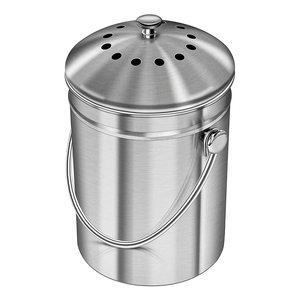Stainless Steel Indoor Compost Bucket for Kitchen Countertop Odorless Compost Pail Kitchen Food compost bin