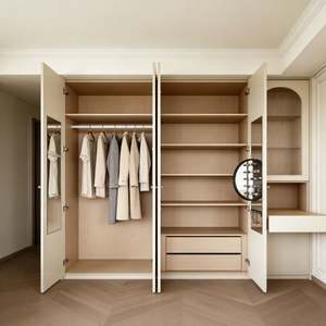 Armario Infantil Ligero de Estilo Francés, con Bordes Redondeados, MDF Ecológico, Escritorio Integrado, Nicho Arqueado, Almacenamiento para Dormitorio Infantil - Product Image 6