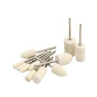 Kit de meules et de roues de polissage en laine OEM avec poignée pour outil rotatif Dremel, accessoires pour meuleuse à mortaiseuse