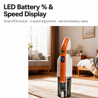 Aspirateur balai sans fil rechargeable 3-en-1 puissant avec moteur à brosse de type C pour la maison