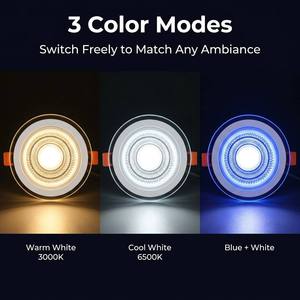Iluminación Interior de Alta Durabilidad, 3 Colores en Uno, Empotrada en el Techo, 5w 7w 10w 15w 25w, Lámpara de Techo LED COB de Vidrio - Product Image 2
