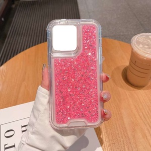 Honatop Vente en gros étuis de téléphone 3 en 1 étui de luxe à paillettes pour iPhone 15 Pro Max étui de téléphone à paillettes dégradées pour filles - Product Image 3