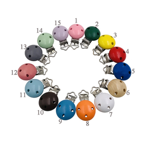 35mm Custom <strong>Design</strong> Natural Wooden Plain Round Baby Teething Wooden <strong>Pacifier</strong> <strong>Clip</strong> - Product Image 6