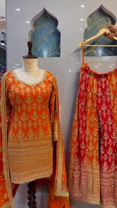 ชุดด้านบน-พลัสโซชุดผ้าจอร์เจียแบบหนาพร้อมลายปักสวยงามทำจากวัสดุคุณภาพระดับพรีเมียม - Product Image 2