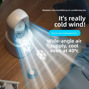 Ventilateur sans pales rechargeable USB, humidificateur d'air de bureau avec pulvérisation, 6 vitesses de vent, lumière nocturne pour la maison et les dortoirs étudiants - Product Image 4