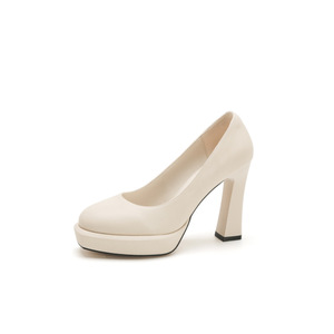 Escarpins à talon carré Y9515-7, talon bloc super haut 8 cm, chaussures de mariée à enfiler, couleur unie, toutes saisons, pour femme - Product Image 5