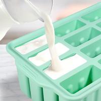 Moule en silicone sans BPA à 12 cavités avec couvercle et bâtonnets en bois, moule réutilisable pour yaourt, fruits, glaces, sucettes glacées, outils de fabrication de crème glacée DIY