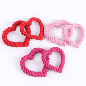 卸売 カスタム コットン ロープ ペット 犬用 噛むおもちゃ 製品 ラグジュアリー 高耐久 ハート型 インタラクティブ 小型犬用 ドッグ ロープ トイ - Product Image 5