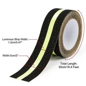 Marches <span class=keywords><strong>d</strong></span>'escalier <span class=keywords><strong>d</strong></span>écoupées sur mesure <span class=keywords><strong>en</strong></span> PVC antidérapant noir et jaune, bande abrasive de sécurité antidérapante - Product Image 3