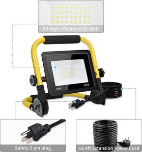 30W <b>LED</b> Work <b>Light</b> With Stand Portable Tripod IP65 Waterproof 5000K 3000LM for Outdoor Lighting WD-902 Tripod Work <b>Light</b> WD-902 - Product Image 3