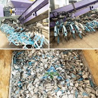 Ligne de recyclage à grande échelle pour le broyage de vélos usagés, de coques de voitures, de métaux HMS 1/2, d'acier léger et fin, de fer et d'aluminium, avec broyeur à marteaux métalliques