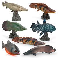 Figurines de poissons anciens réalistes, modèles de jouets en PVC, vie marine préhistorique, Arapaima, Coelacanth, Alligator, Gar, Bichir, Piranha, ensemble de cadeaux