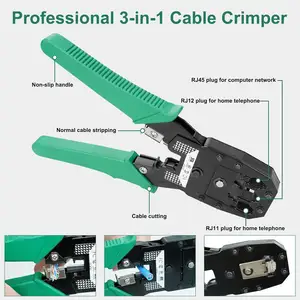 Outil de testeur de câble de réseau LAN UTP tournevis dénudeur de fil connecteur RJ45 ensemble de kit d'outils de pince à sertir de réseau