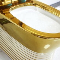 Ensemble de toilettes en céramique dorée pour salle de bain des Émirats arabes unis