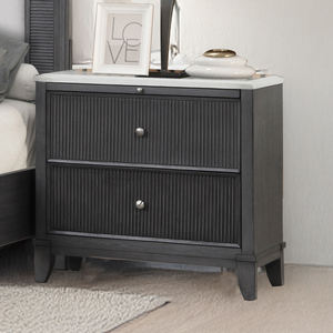 Cómoda Moderna Transicional Gris Carbón - 6 Cajones y Herrajes Mixtos con Panel Texturizado, Mueble de Almacenamiento Casual para Dormitorio - Product Image 2