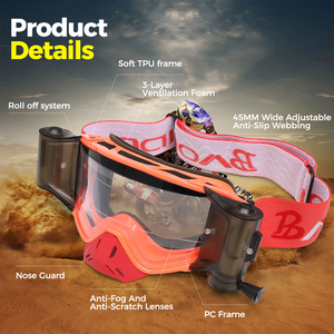 Lunettes de moto Dominator tendance, verres anti-buée UV400, verres interchangeables, sangle réglable, design léger, système ROLL-OFF - Product Image 6