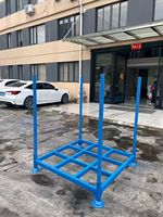 Étagère empilable avec revêtement en poudre, poteaux amovibles, sans boulons, en acier, pour palettes, robuste, pour entrepôt industriel, sur mesure