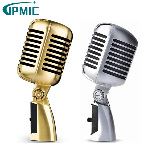 Professional Wired Vintage Classic Microphone Good Quality Dynamic Moving Coil Mike Deluxe Metal Vocal Old Style Ktv Mic Mike