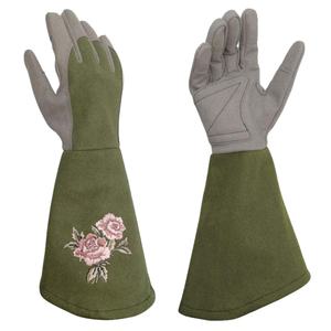 Guantes de Invierno XL de Piel Sintética con Bordado Floral, Personalizables, Venta al Por Mayor Directa de Fábrica, para Uso en Jardinería - Product Image 1
