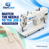 Machine à coudre industrielle à point noué avec compteur de points prédéfini et modes programmés pour les coutures de chemises, les ourlets et la surpiqûre de vêtements