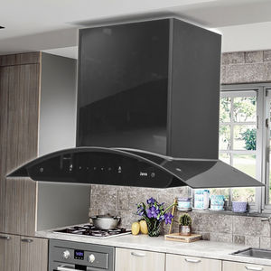 Campana extractora inteligente 2025, Red de filtro plano de forma curva, servicio OEM, precio bajo, escape de chimenea de cocina eléctrico para uso doméstico - Product Image 1