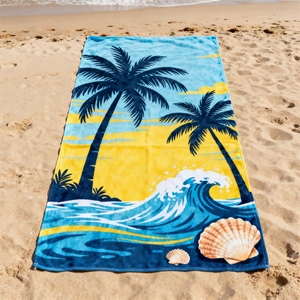 Serviette de plage grande taille pour adultes en coton éponge super doux, imprimée numériquement sur mesure - Product Image 1