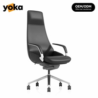 Chaise de bureau de direction en cuir véritable de qualité supérieure, avec soutien lombaire, hauteur réglable, design ergonomique, style moderne, aluminium