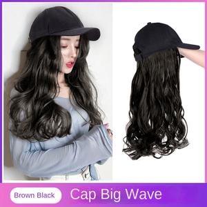 วิกผมทรงเบสบอลแบบชิ้นเดียวสำหรับ<span class=keywords><strong>ผู้หญิง</strong></span> <span class=keywords><strong>ผม</strong></span><span class=keywords><strong>ยาว</strong></span>หยิก สไตล์เกาหลี สีดำล้วน ปิดคลุมทั้งศีรษะ เหมาะสำหรับฤดูร้อน ฤดูใบไม้ร่วง ฤดูหนาว - Product Image 6