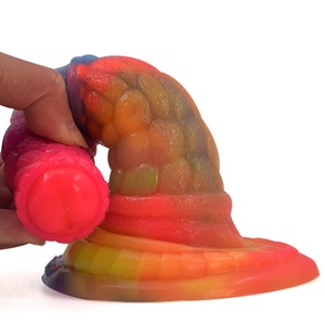 FAAK New 7 Inch Anal Plug Glow in Dark Beast <b>Dildo</b> with Strong Suction Luminous Soft Silicone alien <b>Dildo</b> for Women - Product Image 6