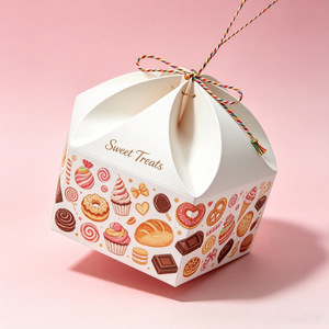 Boîte à dessert en papier kraft blanc carrée écologique pour tiramisu et biscuits, avec boîte à pâtisserie sucrée - Product Image 5